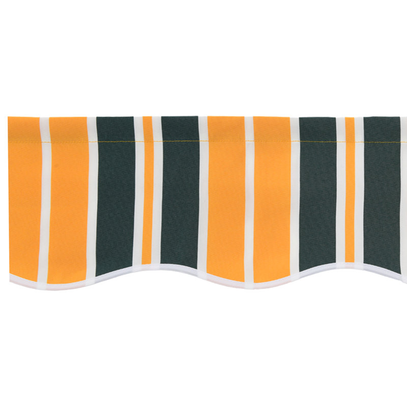 17 Stories Polyester Cover Retractable Patio Awning, Green/Yellow Striped, 280 cm W x 245 cm D
