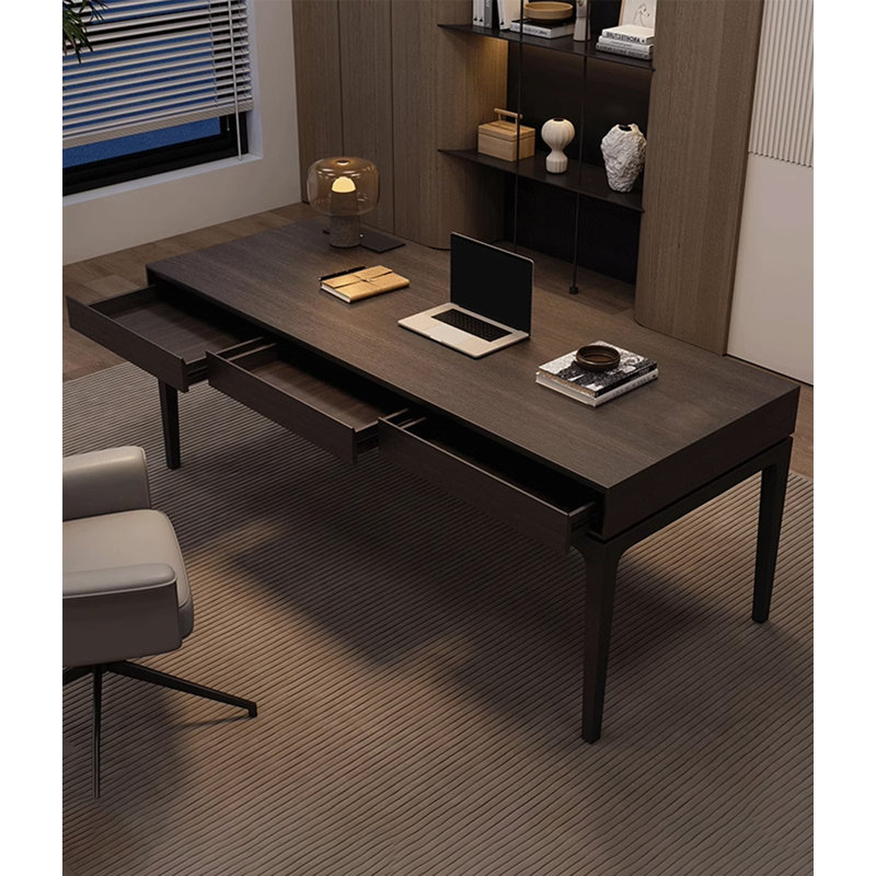 Bureau en bois massif clair et luxueux, 29.53" H x 70.87" W x 27.56" D
