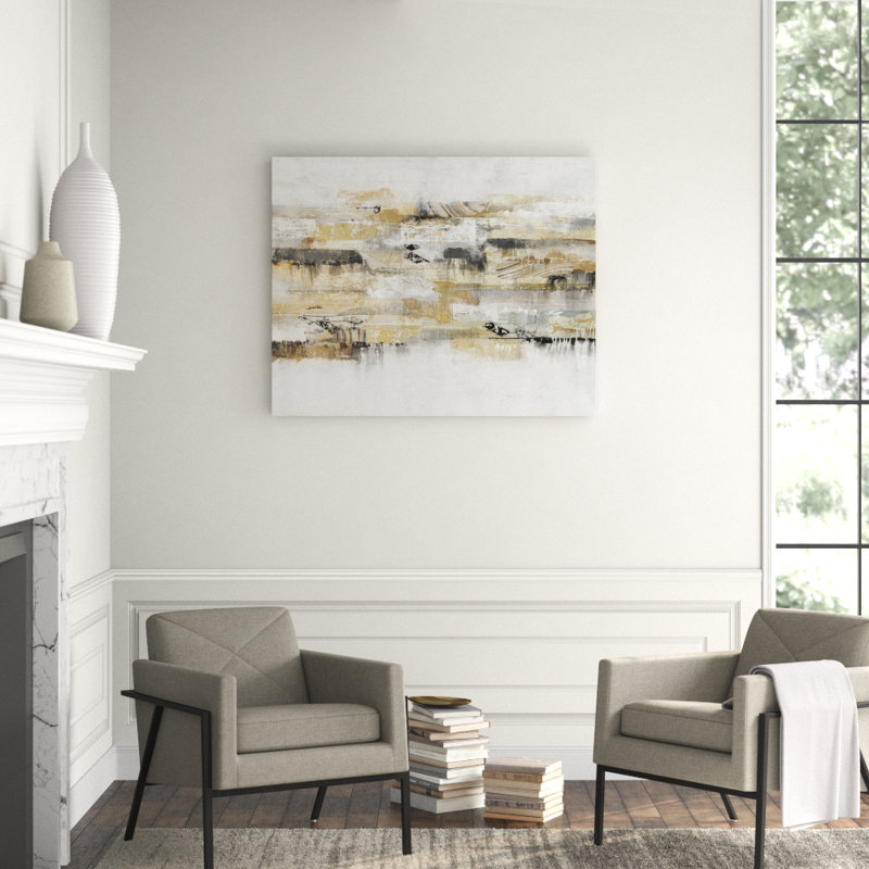 Golden Filagree Print by Jennifer Hollack Raboin, Stretched Canvas, 40" H x 50" W x 2" D