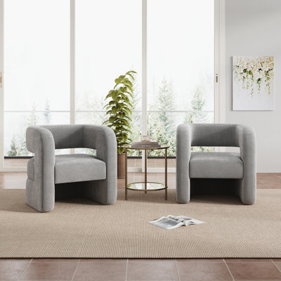 Chaises de tonneau d'appoint rembourrées entièrement assemblées (ensemble de 2)