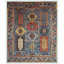 Hand Knotted Wool Southwestern Area Rug in Navy/Red/Brown/Gold