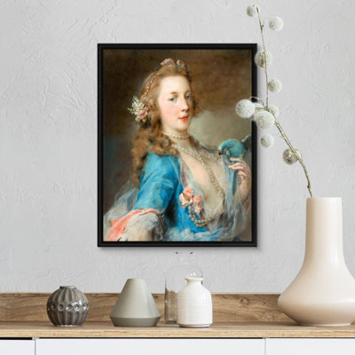 Une jeune femme avec un perroquet - reproduction sur toile