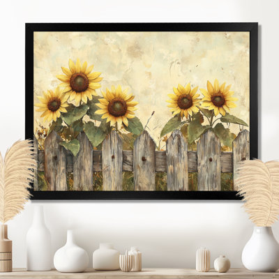 Drezden tournesols le long de la clôture de grange II - tournesols, art mural