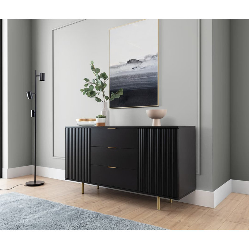 Hyuk 150cm Sideboard, Black Matte