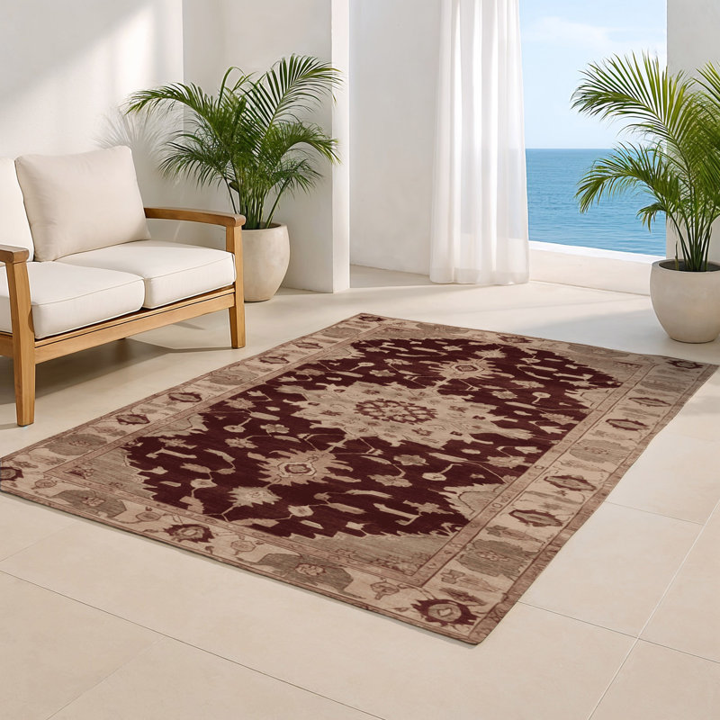 Tapis intérieur et extérieur brun Overdyed, Rectangulaire 8 pi x 10 pi