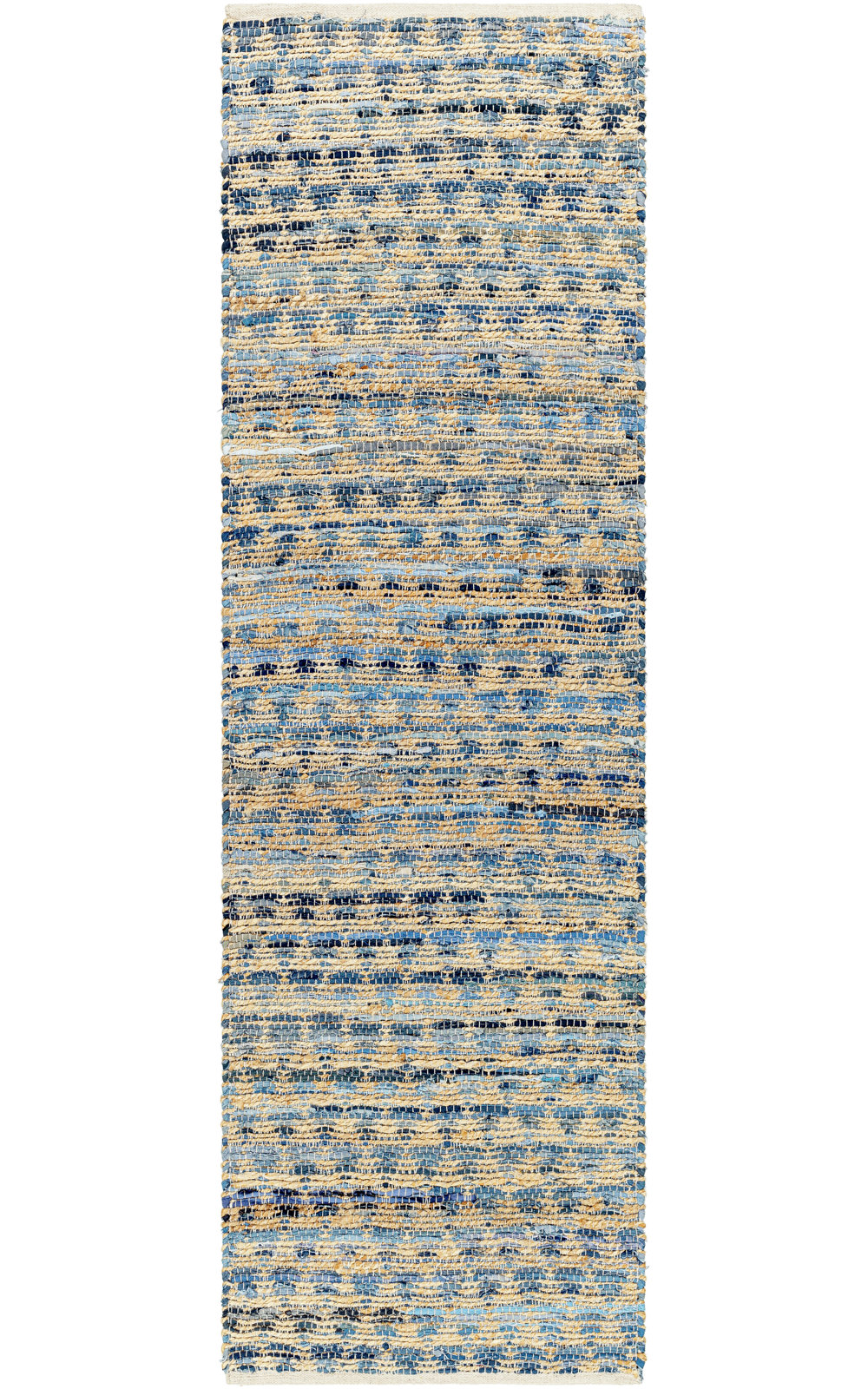 Hand-Woven Geometric Jute Rug, Runner 2'6" x 8'