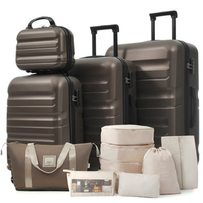 Ensemble de valises Hardshell en ABS - Valises légères et durables avec deux roues pivotantes, tailles de bagage à main et pour bagages