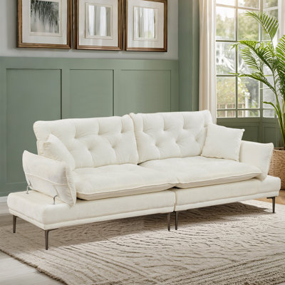 Micchael 102" Wide Tufted Upholstered Loveseat With Adjustable Armrests