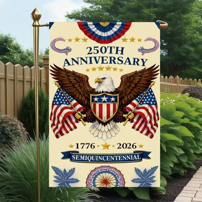 Drapeau décoratif rétro aigle chauve, jour de la fête, double face, 12 po x 18 po