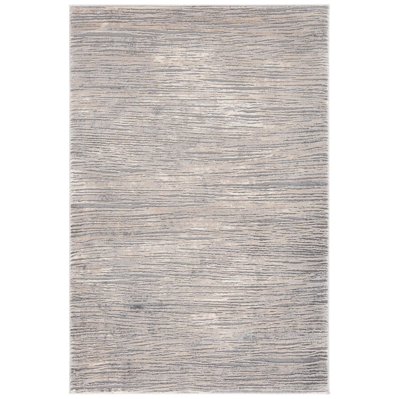 Tapis ivoire / gris Edvin, Rectangle 6 pi 7 po x 9 pi