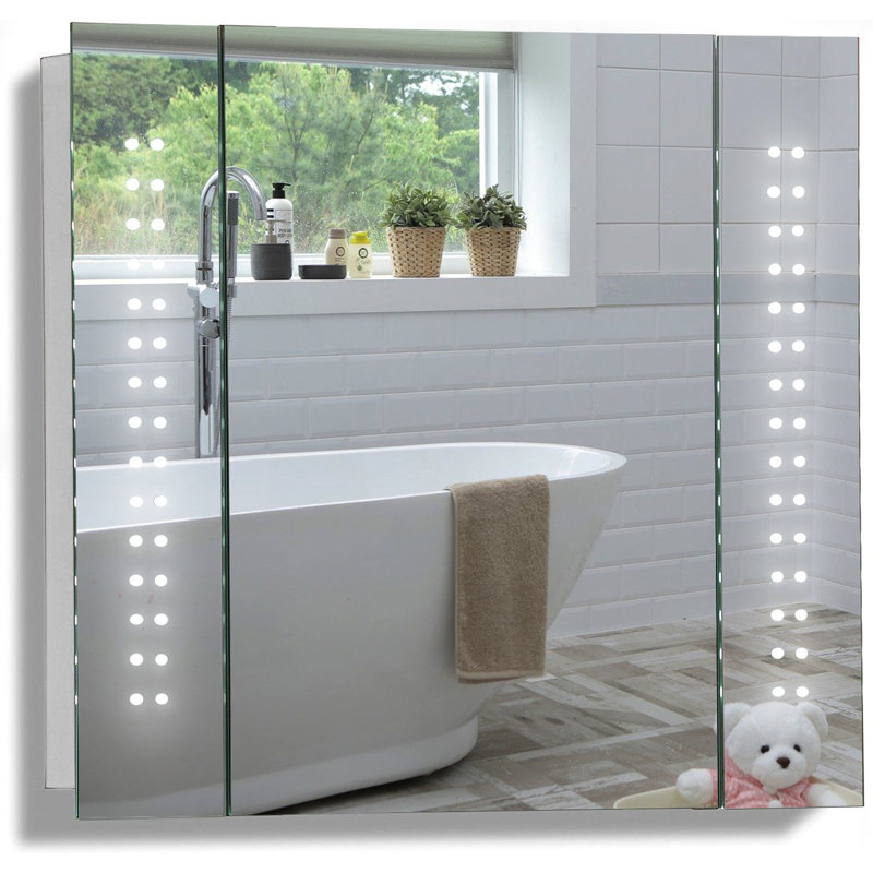 Segrest 650mm W 600mm H Surface Frameless Medicine Cabinet Mirror 2 Adjustable