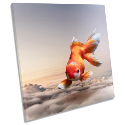 Surreal Goldfish Modern Sky - Wrapped Canvas Print