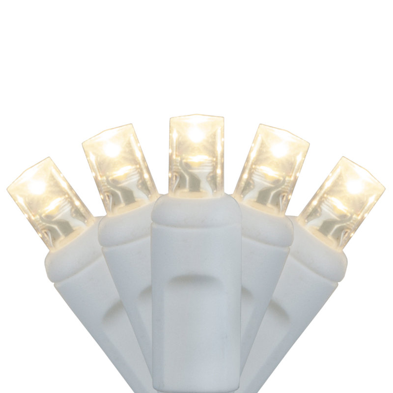 70 Light Wide Angle White Wire LED Mini String Lights (End to End Connectable), Warm White