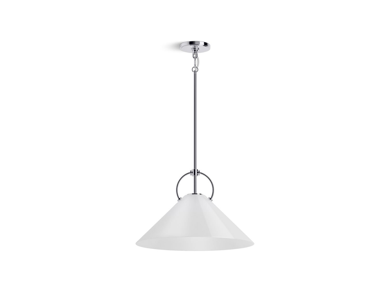 Kernen Solid Brass Single Light Pendant, Polished Chrome
