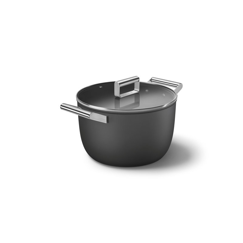 SMEG Casserole Dish w/ Lid, Black, 8.1365 qt.