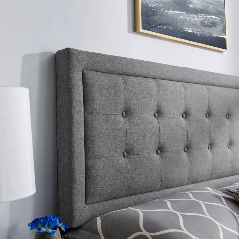Gehrig Upholstered Panel Headboard, King, Light Gray