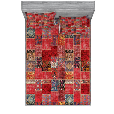 Oriental Microfiber Patchwork Sheet Set