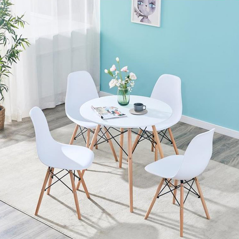 Ensemble de 4 chaises de salle à manger, chaises de salon, blanc