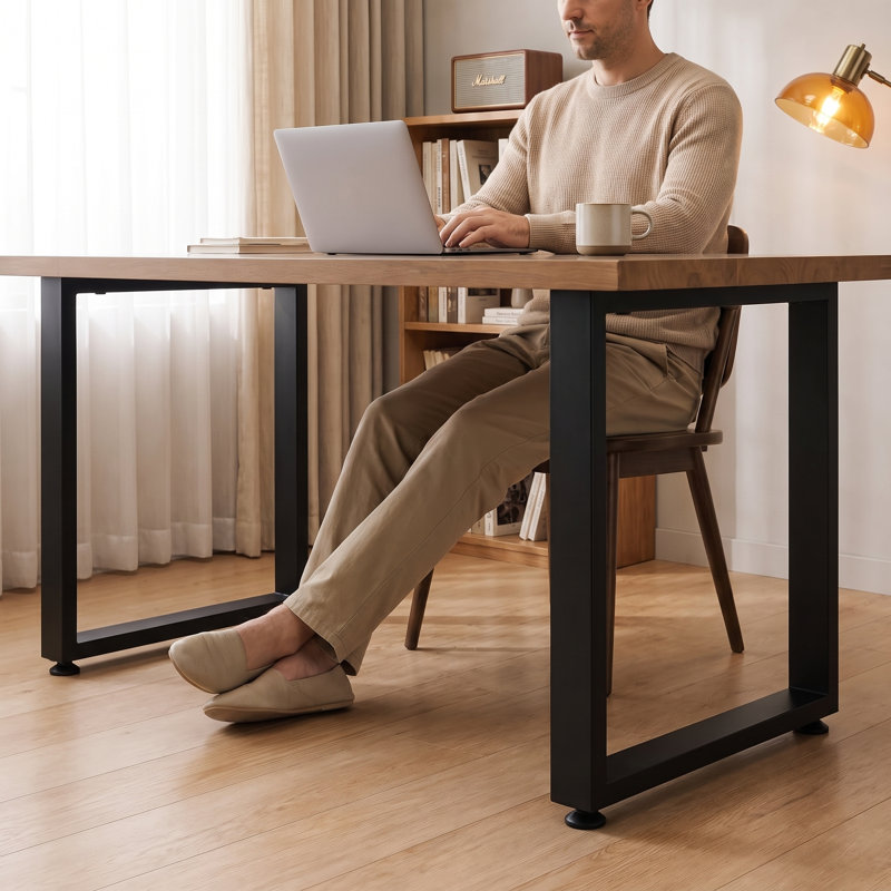 Pieds de table robustes en métal 28 po x 35 po pour tables de salle à manger, tables de bureau et bureaux d'ordinateur
