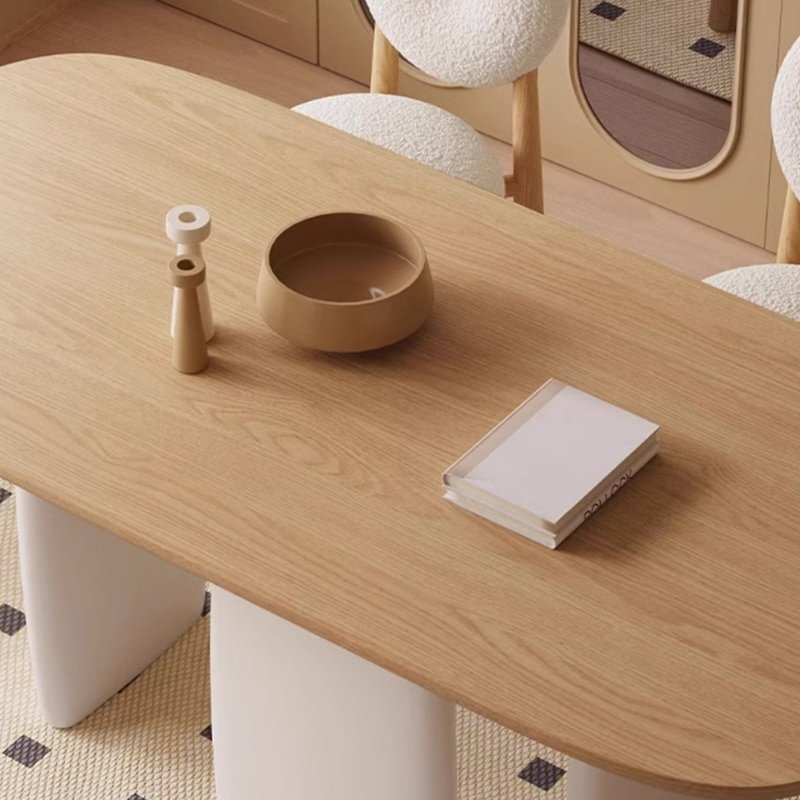 Table de salle à manger en bois de frêne, H 29,53 po x L 55,12 po x l 27,56 po