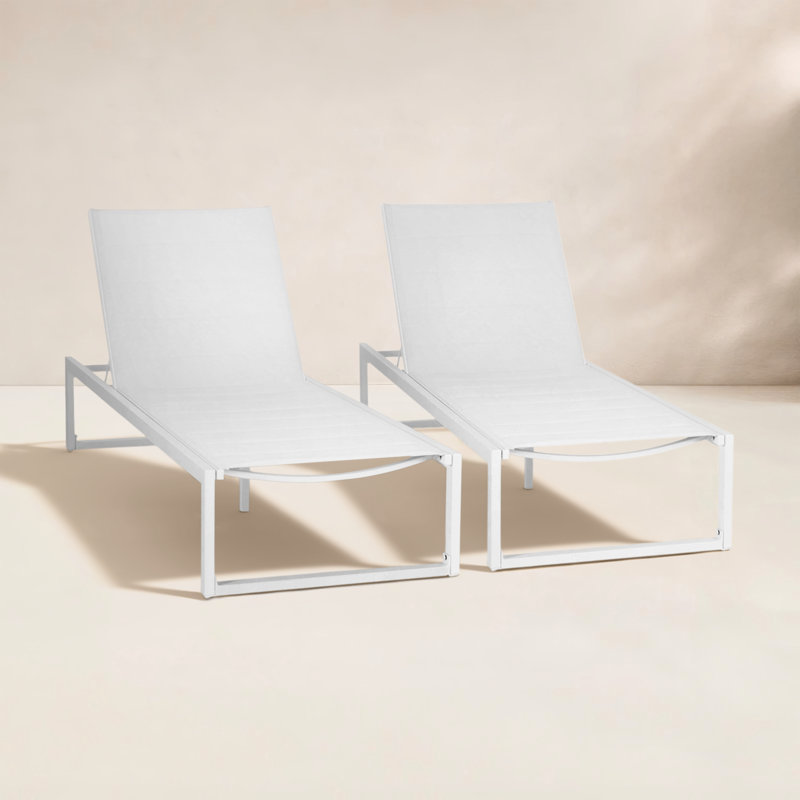 Chaise longue d'extérieur en aluminium Armando, Blanc