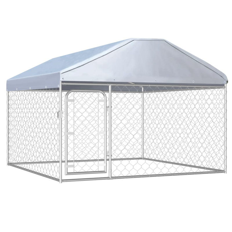 Cremont 53.15cm H Galvanized Steel Frame + Fabric Kennel With Door