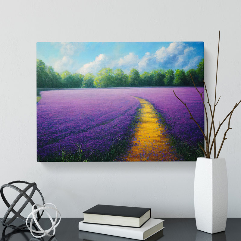 Luminous Bluebell Field - Wrapped Canvas, 40cm H x 60cm W x 3cm D