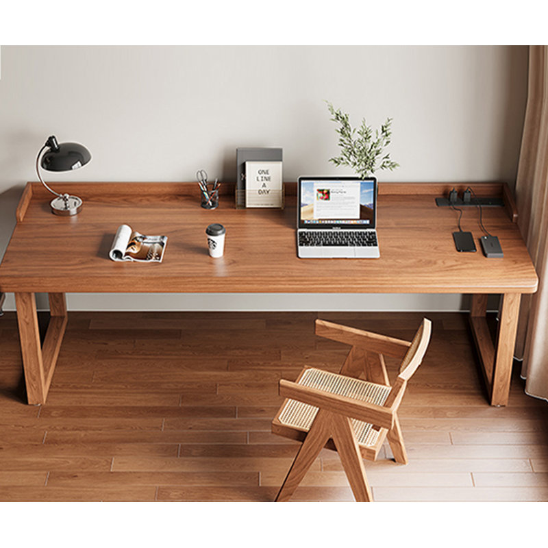Bureau d'écriture rectangulaire en bois massif noir, Noir, H 29,53 po x l 78,74 po x P 31,5 po