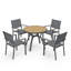 Ensemble repas pour 4 personnes avec table ronde en aluminium 4 personnes