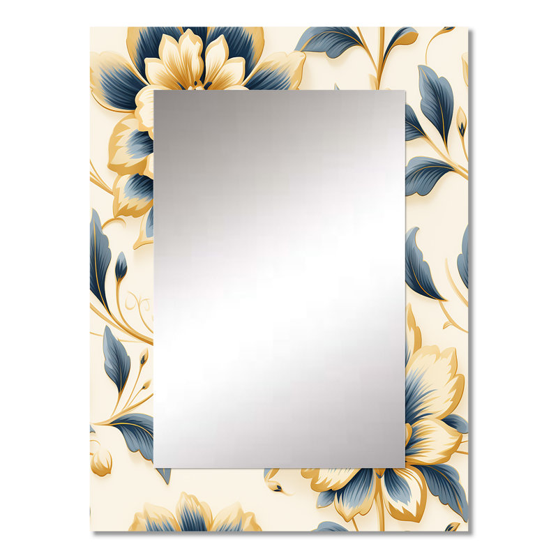 Motif victorien contemporain de Houser avec motif victorien - miroir décoratif floral, 32 po x 24 po