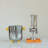 Stainless Steel Ice Bucket with Citron Color Enameled Ball Handles and Feet
