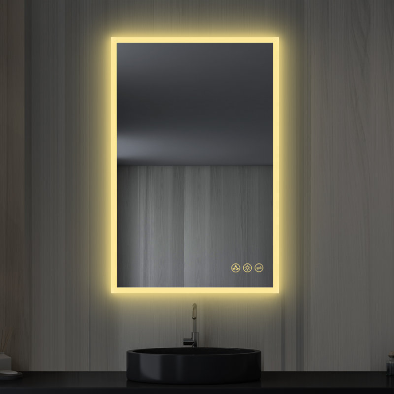 Ibanez Wall-Mounted LED Bathroom Vanity Mirror with Dimmable Lights, Defogger & Adjustable Color Temperature – Modern Waterproof Design