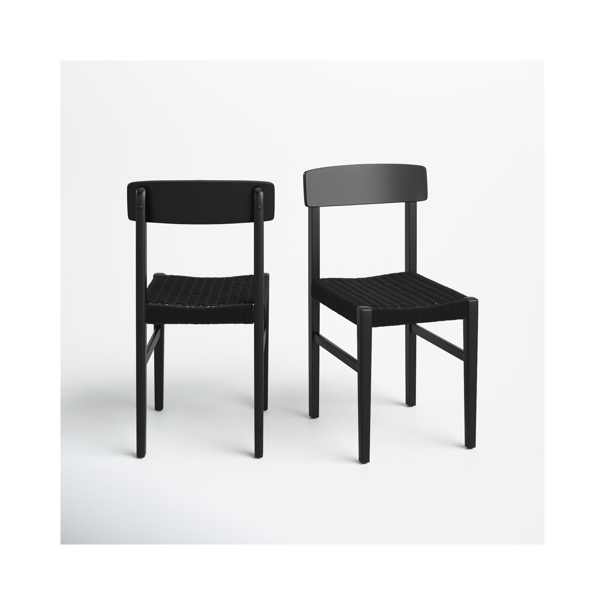 Piper Woven Side Chair, Black