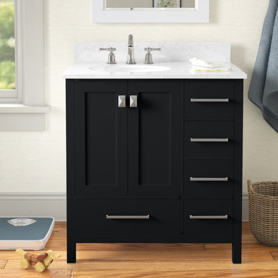 Meuble-lavabo simple 32 po avec plateau en marbre Hines