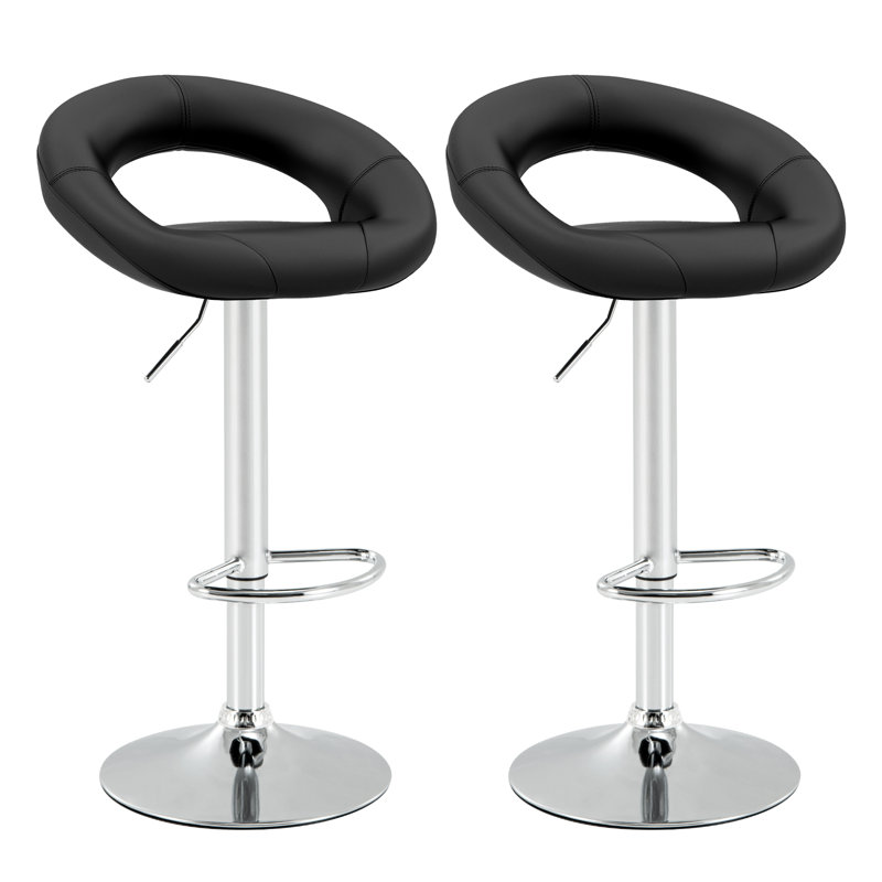 Deaisha Swivel Upholstered Adjustable Height Counter Stool with Metal Frame