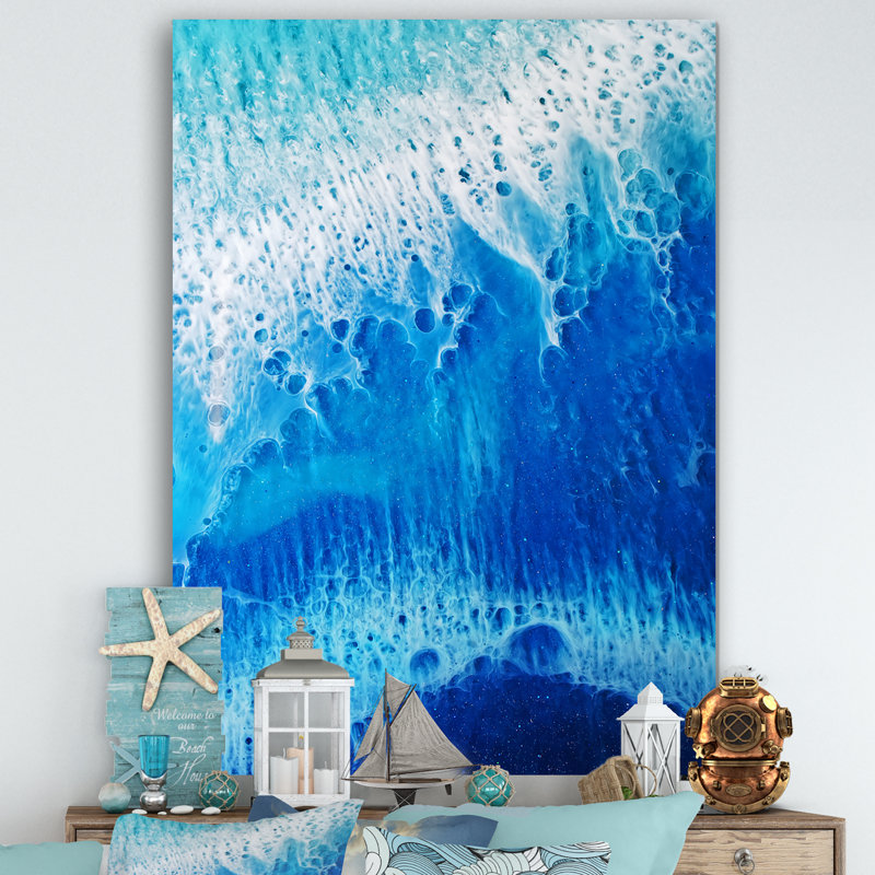 «Waves Epoxy Resin Art V», reproduction d'impression sur toile, H 40 po x l 30 po x 1,5 po, Toile tendue