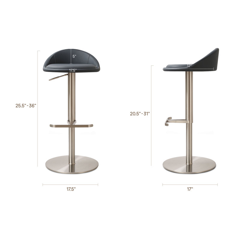Vito Swivel Counter Stool, Navy Blue