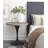 Round Solid Wood Top Metal Base Dining Table