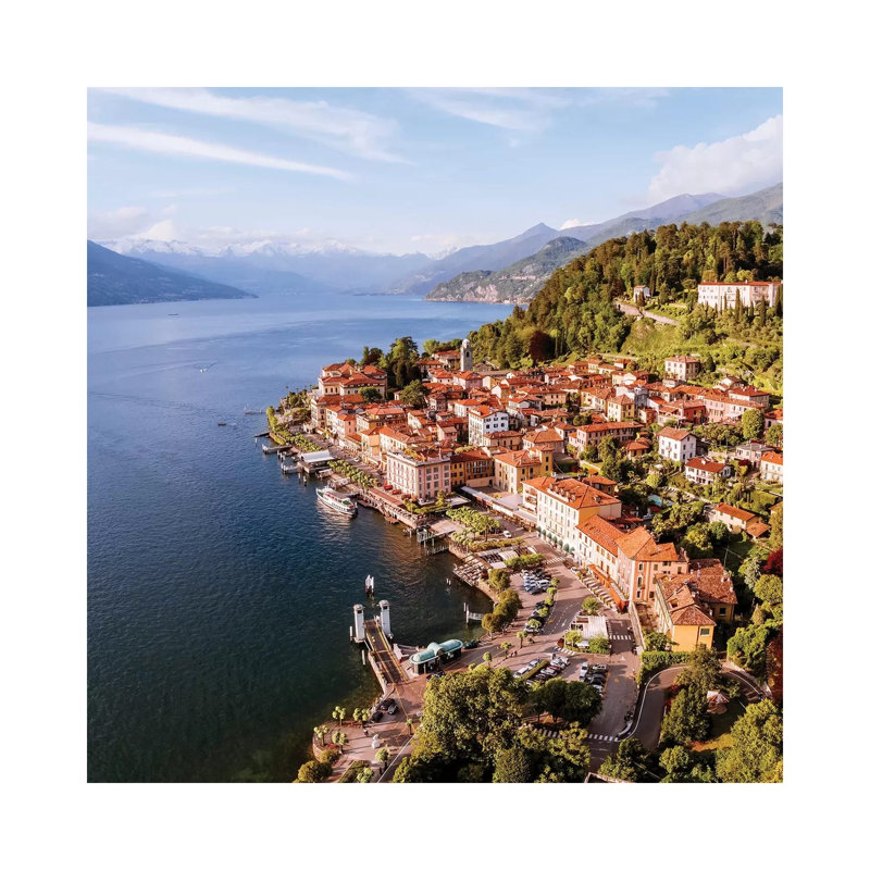 Aerial View Of Bellagio On Lake Como, Italy by Matteo Colombo - Wrapped Canvas Print, 30.48 cm H x 30.48 cm W