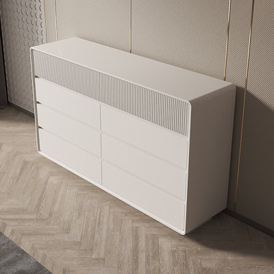 47.24"White Solid + Manufactured Wood Eight-Drawer Cabinet