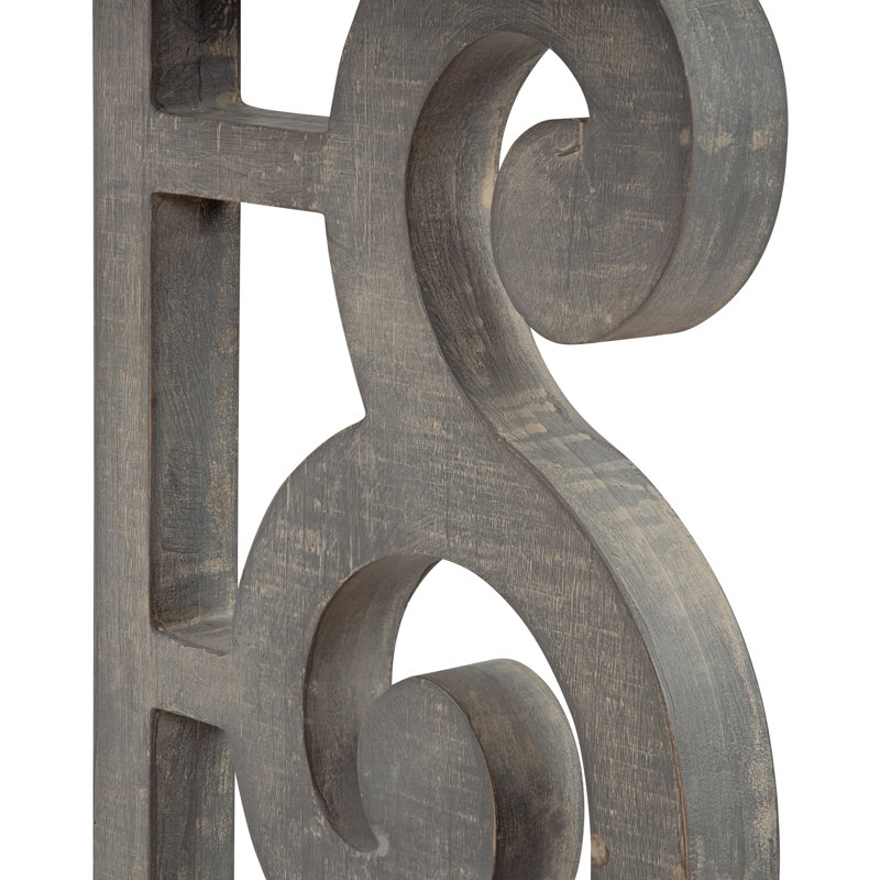 Console en bois massif Lauer, Gris