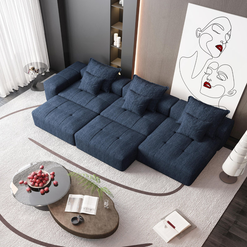 Canapé modulaire surdimensionné Modern, 3, Bleu