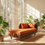 Méridienne en bois d'eucalyptus massif l 65 po x P 30 po x H 27 po HDF