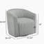 Fauteuil demi-tonneau pivotant ultra confortable avec un large tissu semblable à un cordon et des sièges de soutien, parfait pour se détendre et recevoir à la maison
