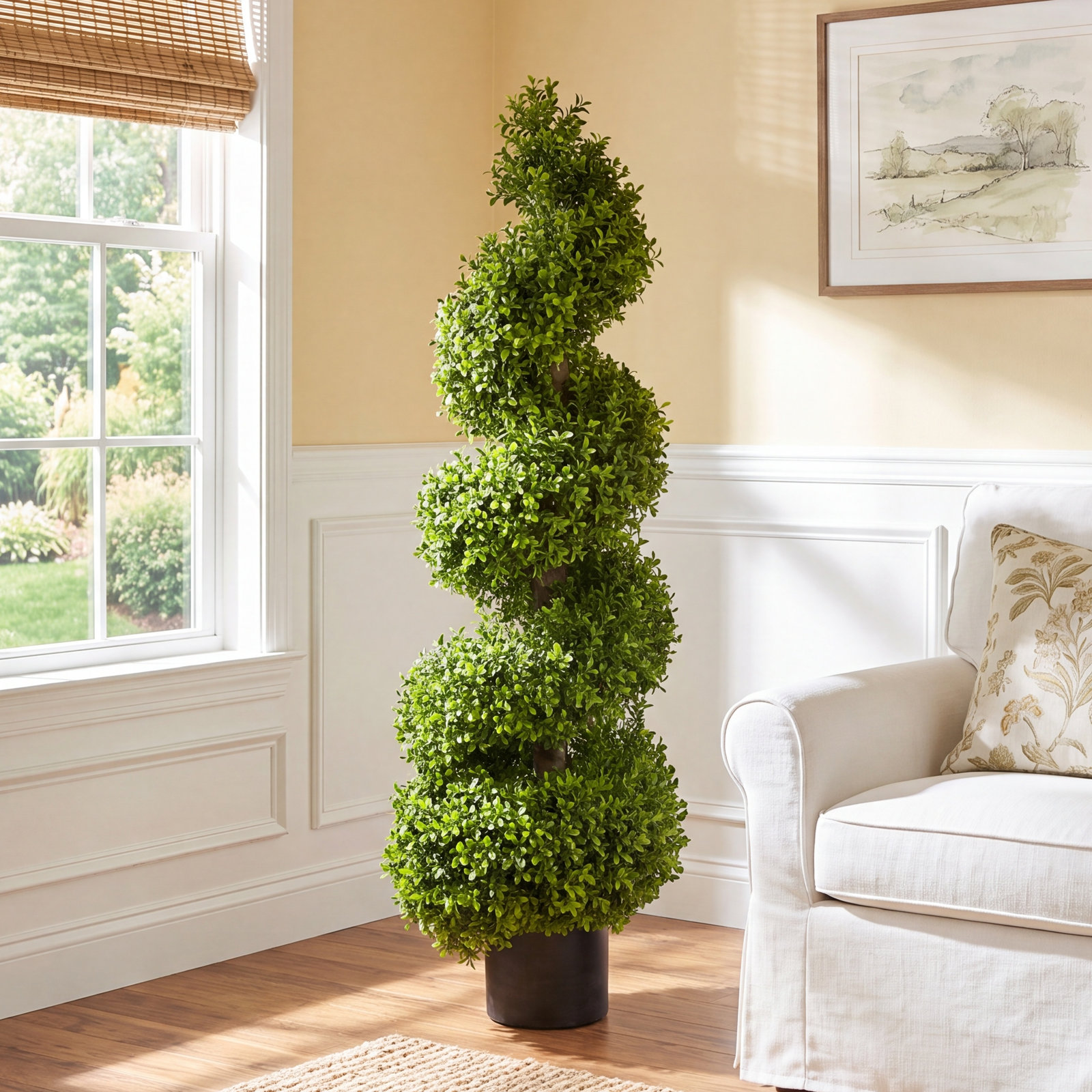 45'' Faux Boxwood Topiary