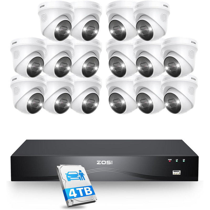 Système de caméra de sécurité 16Ch 4K Poe