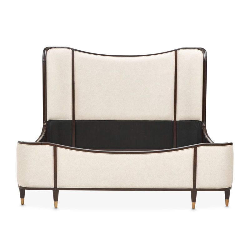 Camellia Field Upholstered Wingback Bed, King
