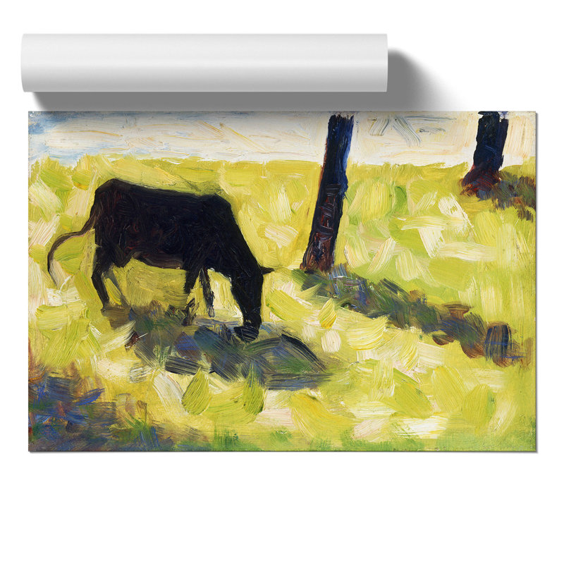 Black Cow in a Meadow by Georges Seurat - Frameless Print, 42cm H x 59cm W x 0.1cm D
