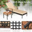 Ensemble 2 pièces de chaise longue d'extérieur en rotin avec table d'appoint