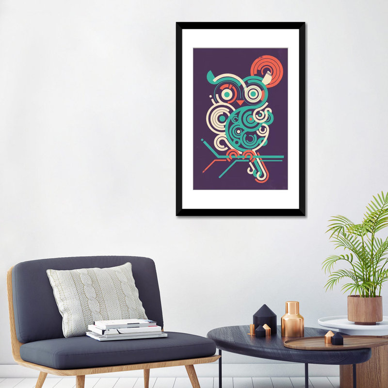 « hibou 2,0 », impression sur toile tendue, H 26 po x l 18 po x P 1,5 po, Toile avec cadre noir